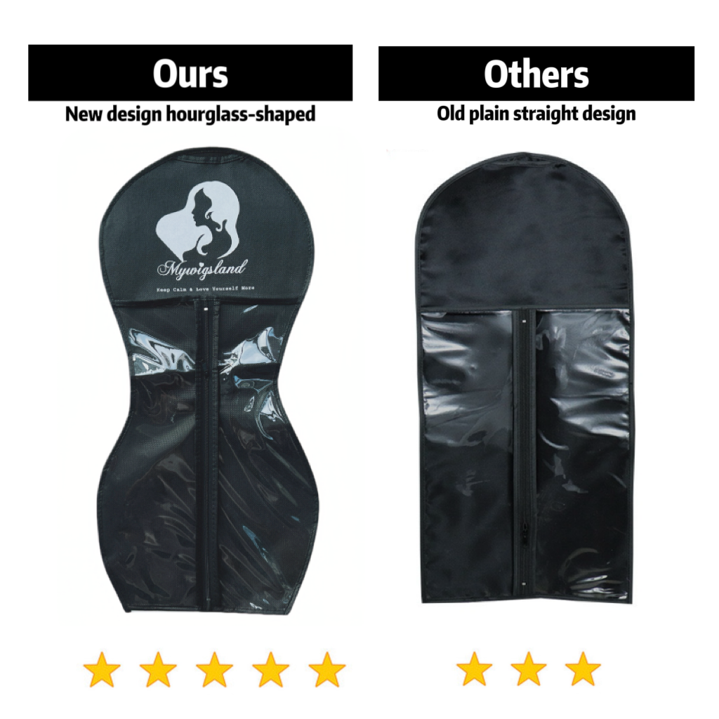 New Design Hourglass-Shaped Wig Storage Bag with Hanger, Wig Storage Organizer for Small Space, Dust Proof Easy Storage for Wigs