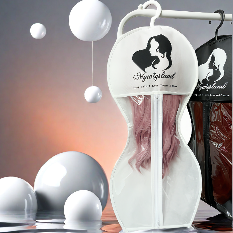 New Design Hourglass-Shaped Wig Storage Bag with Hanger, Wig Storage Organizer for Small Space, Dust Proof Easy Storage for Wigs