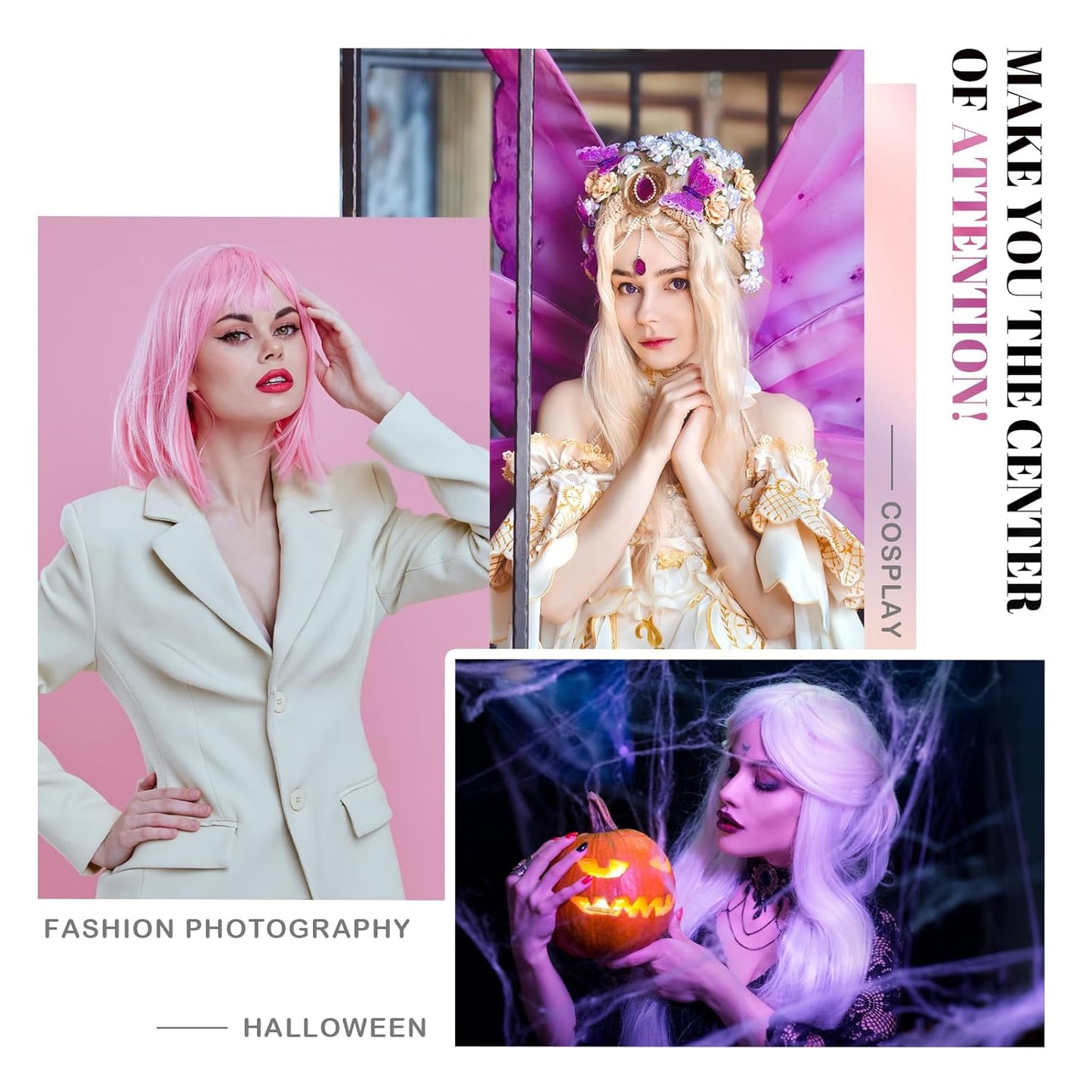 Version 3.0 Plus Size Wig Net For Long Hair Non Slip For Halloween Party Cosplay 2 Pieces
