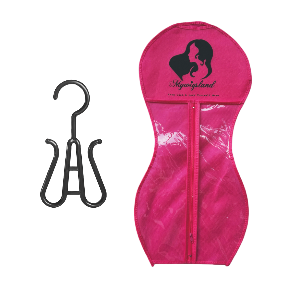 New Design Hourglass-Shaped Wig Storage Bag with Hanger, Wig Storage Organizer for Small Space, Dust Proof Easy Storage for Wigs