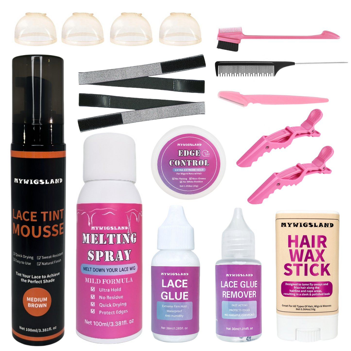 17pcs/Set wig install kit box