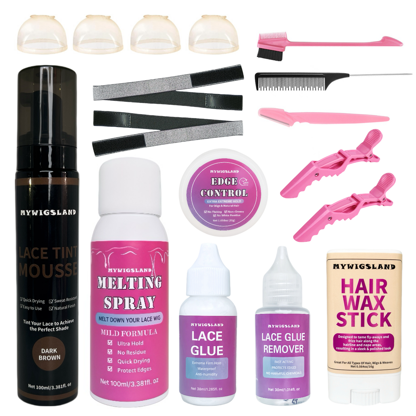 17pcs/Set wig install kit box