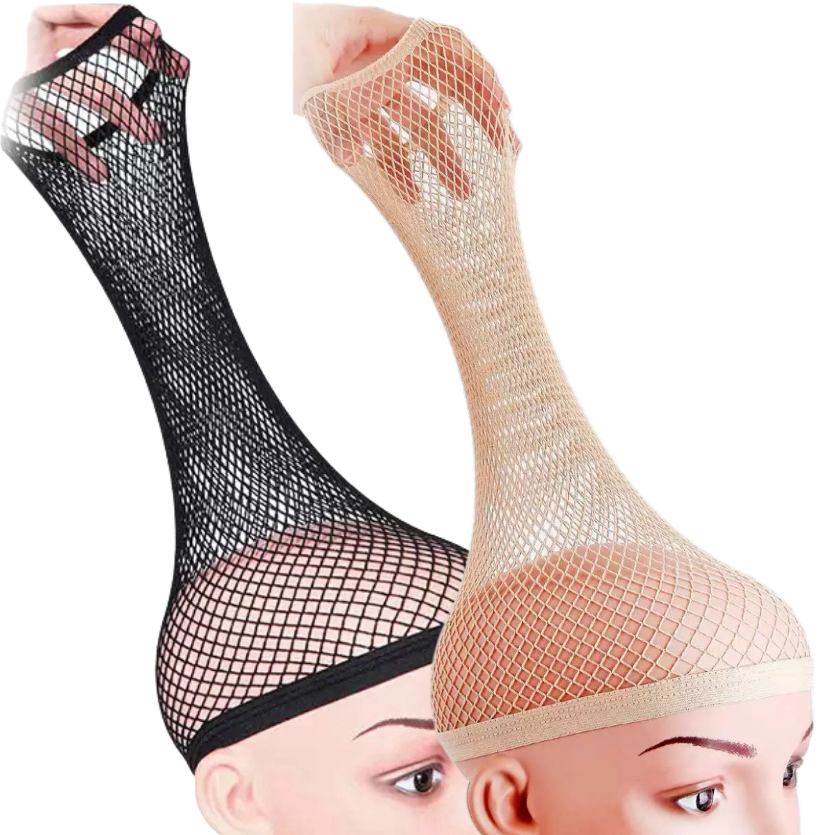 Version 3.0 Plus Size Wig Net For Long Hair Non Slip For Halloween Party Cosplay 2 Pieces