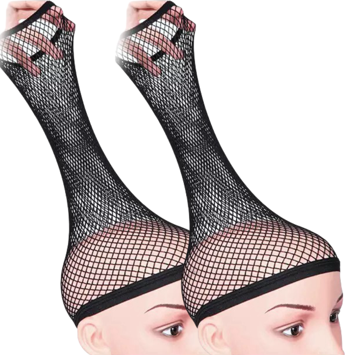 Version 3.0 Plus Size Wig Net For Long Hair Non Slip For Halloween Party Cosplay 2 Pieces