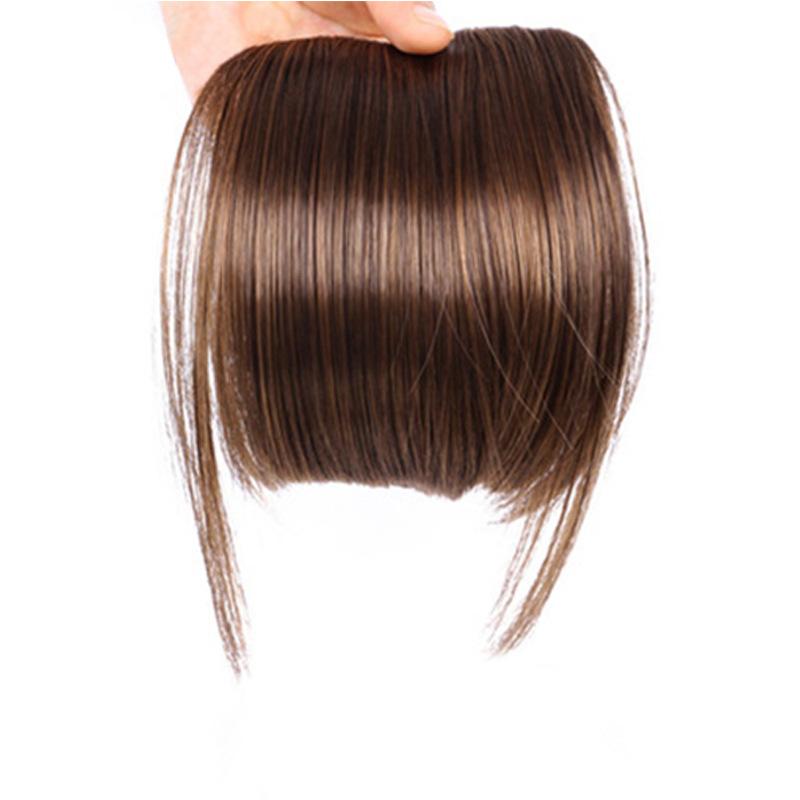 Clip in Fringe Hair Extension Synthetic Fringe with Temples Front Face Hair Piece for Women