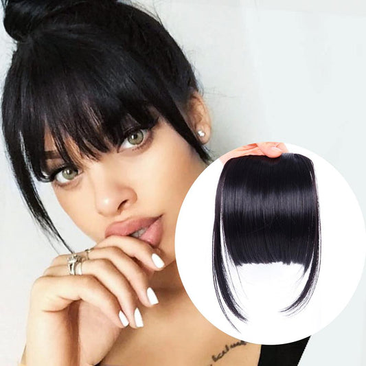 Clip in Fringe Hair Extension Synthetic Fringe with Temples Front Face Hair Piece for Women