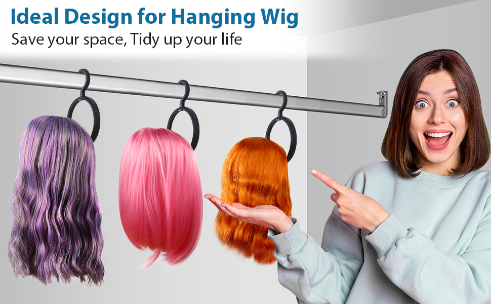 Wig Storage Rack Portable Wig Hanger Plastic Hanging Wig Holder