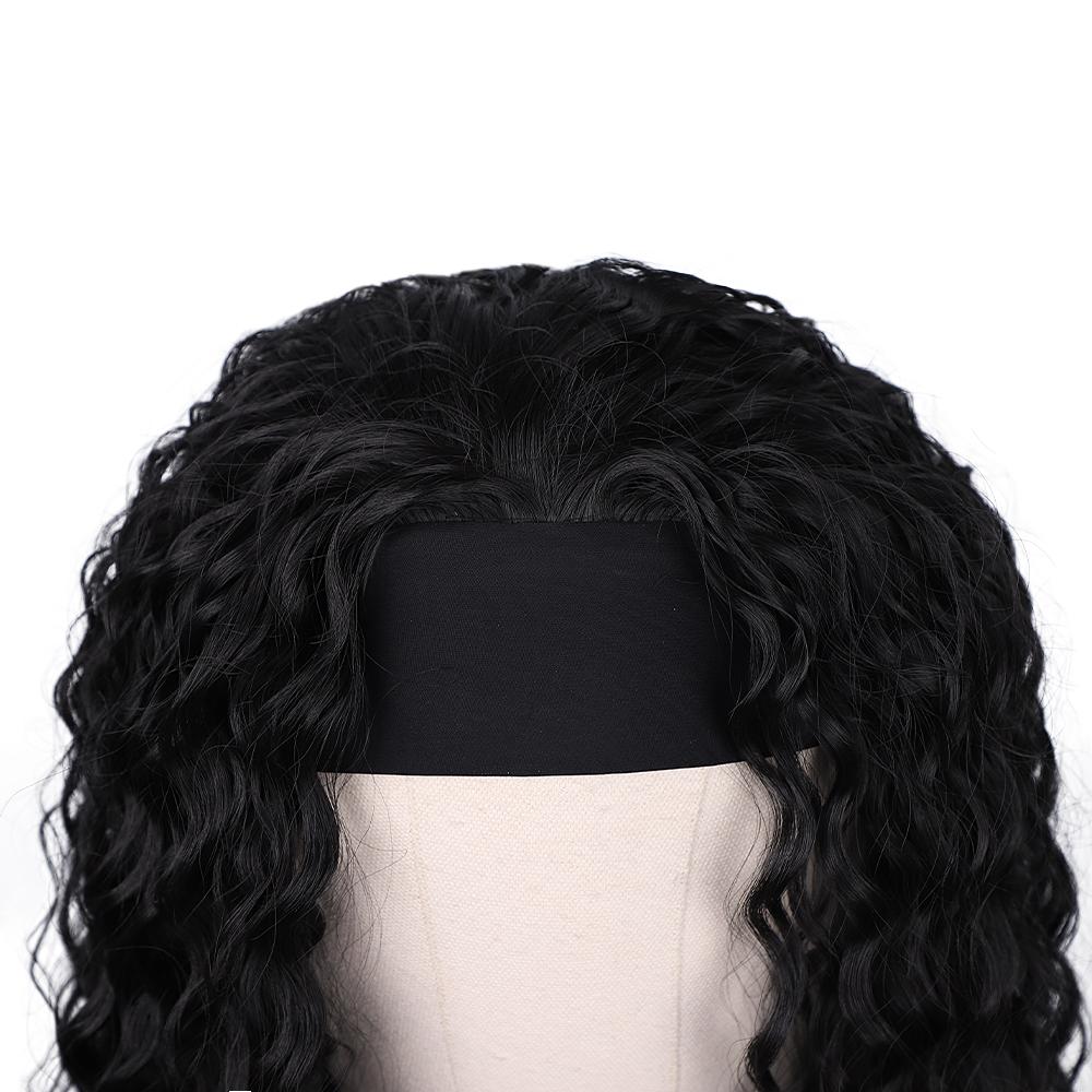 Synthetic Headband Wig for Women Half Wig with Headband Attached No Lace Easy to Install