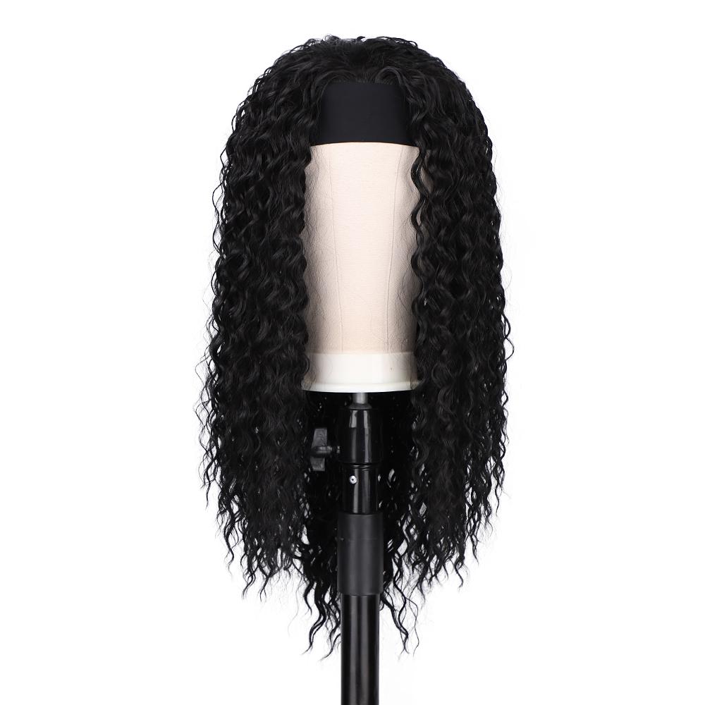 Synthetic Headband Wig for Women Half Wig with Headband Attached No Lace Easy to Install