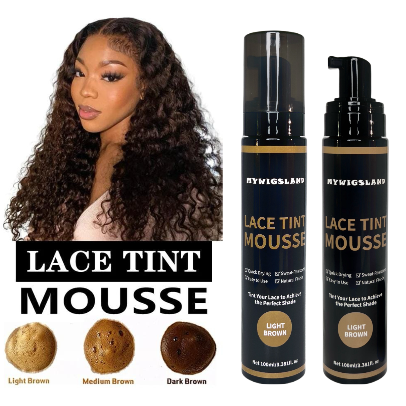 Lace Tint Mousse For Wig Install and Styling