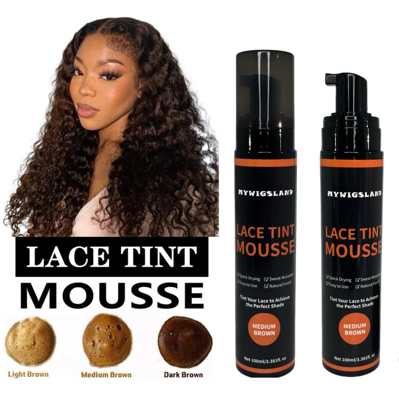 Lace Tint Mousse For Wig Install and Styling