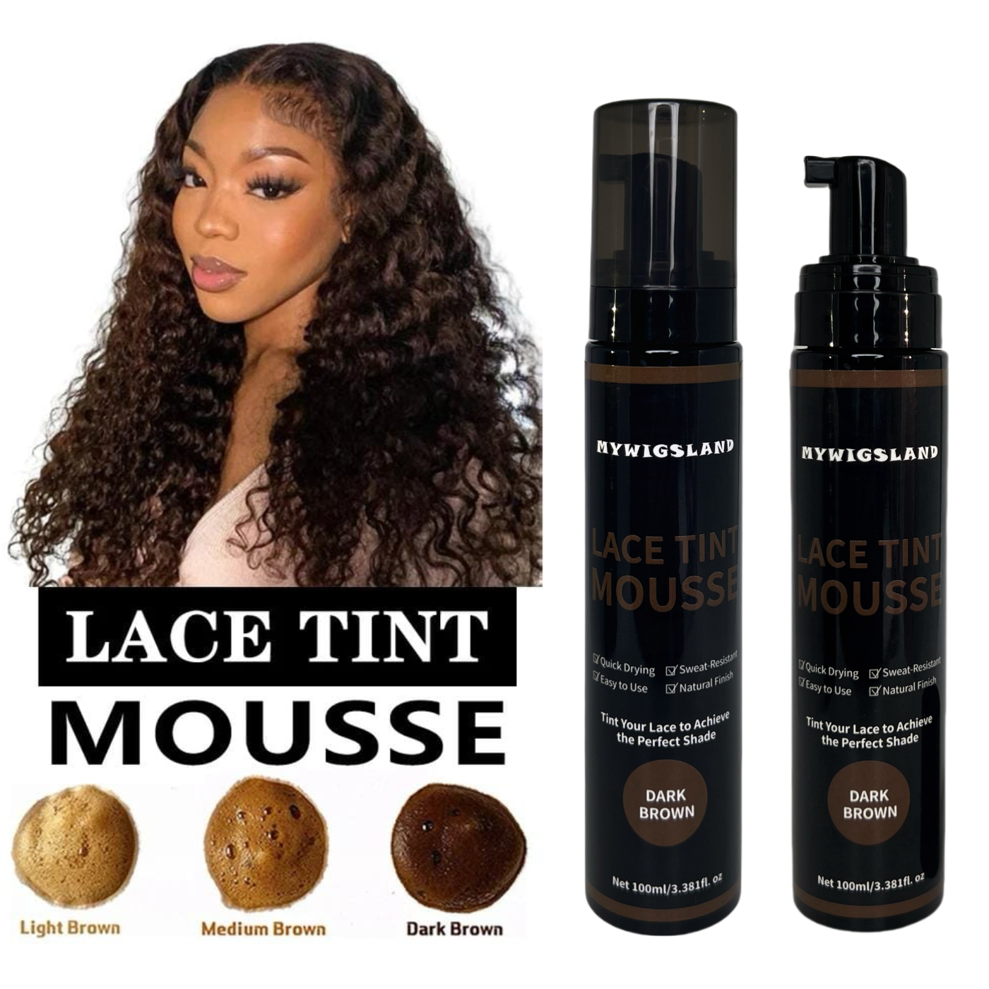 Lace Tint Mousse For Wig Install and Styling