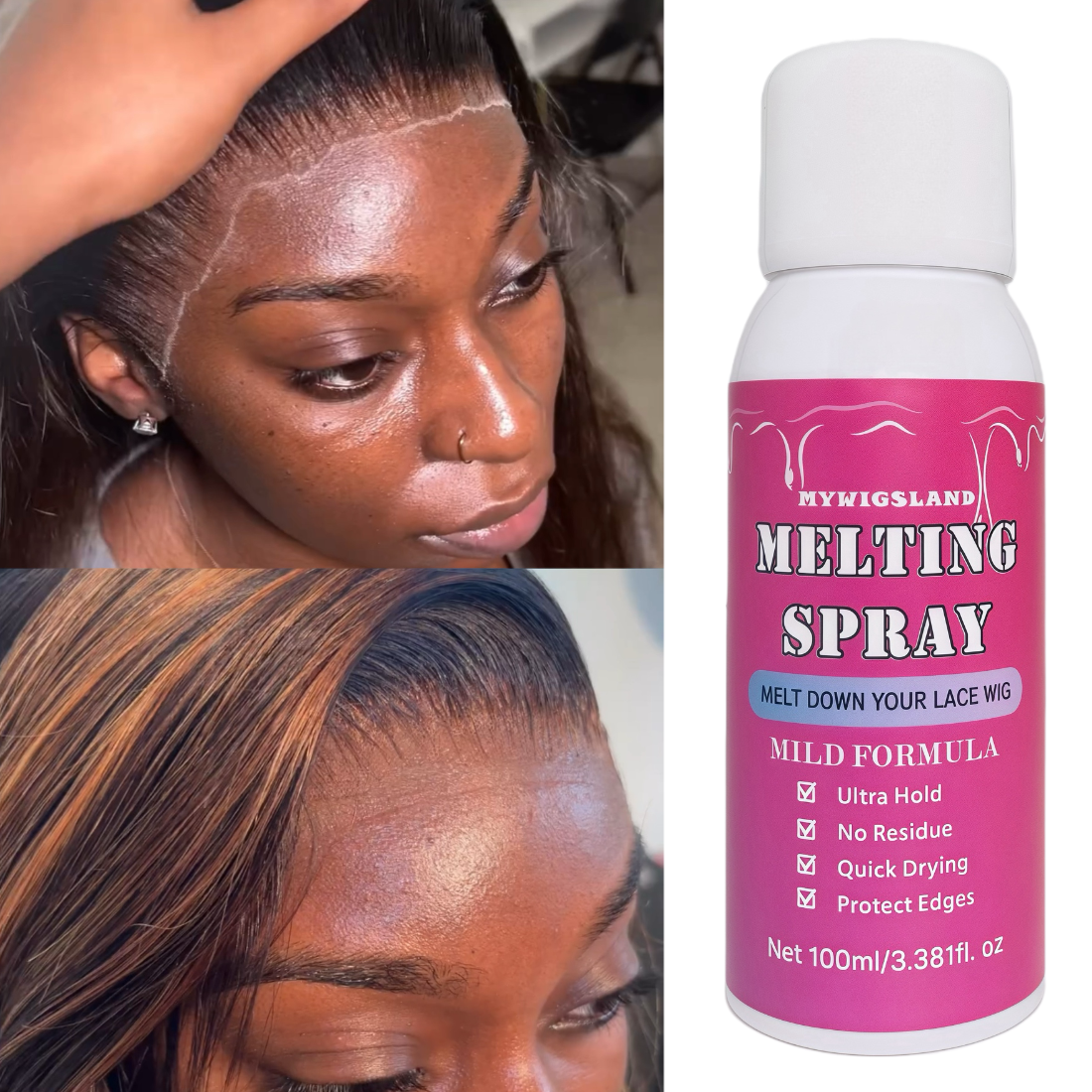 Waterproof Lace Wig Glue Kit with Melting Spray and Glue Remover