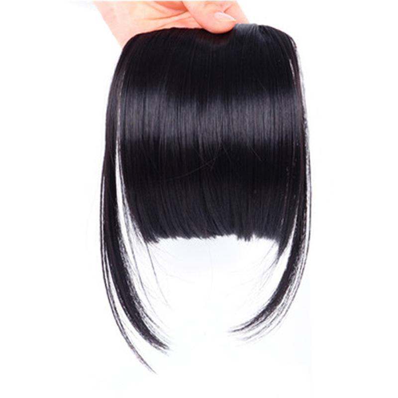 Clip in Fringe Hair Extension Synthetic Fringe with Temples Front Face Hair Piece for Women