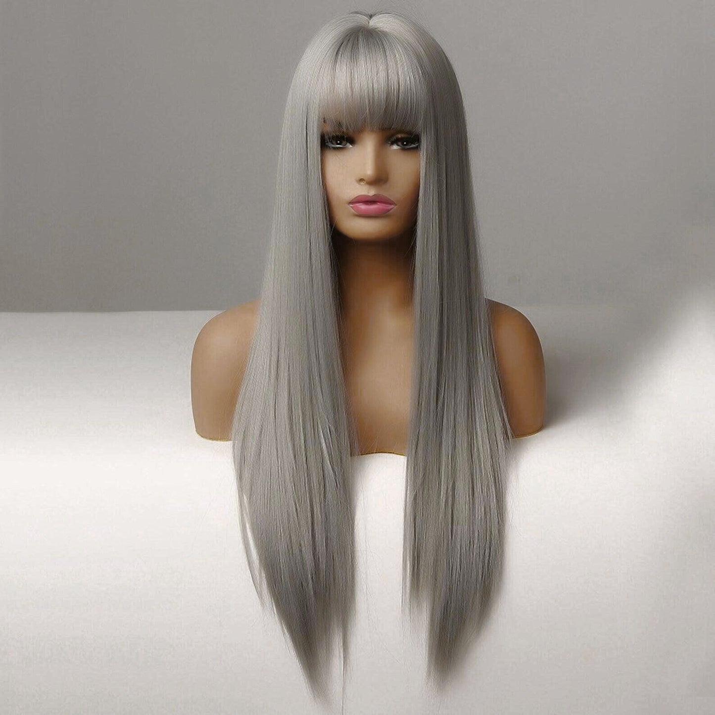 Mywigsland 28 Inch Long Straight Synthetic Heat Resistant Wig