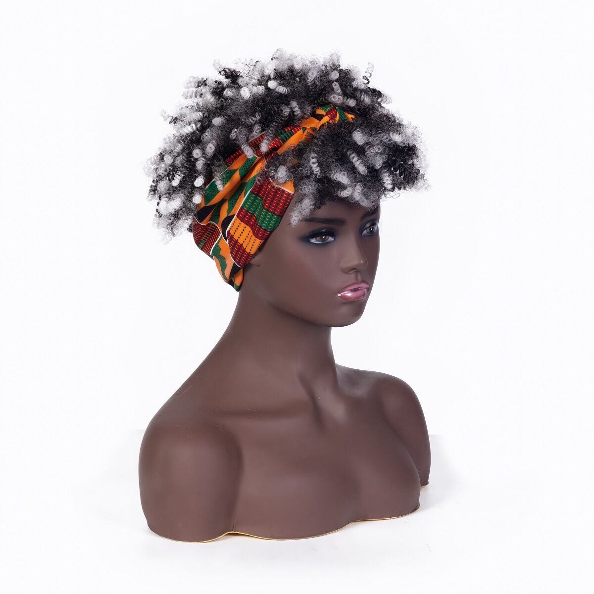 Mywigsland Afro Coily Curls Headband Wig With Bangs for Female