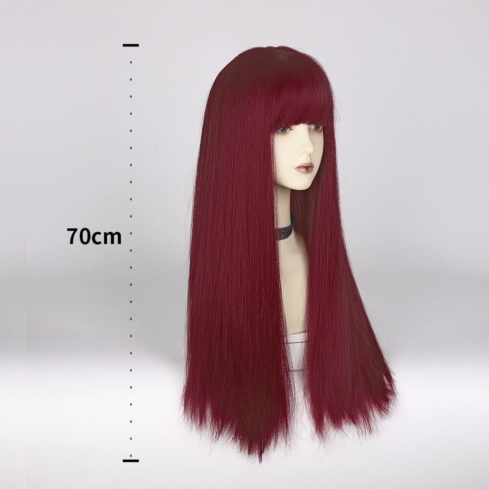 Mywigsland 28 Inch Long Straight Synthetic Heat Resistant Wig