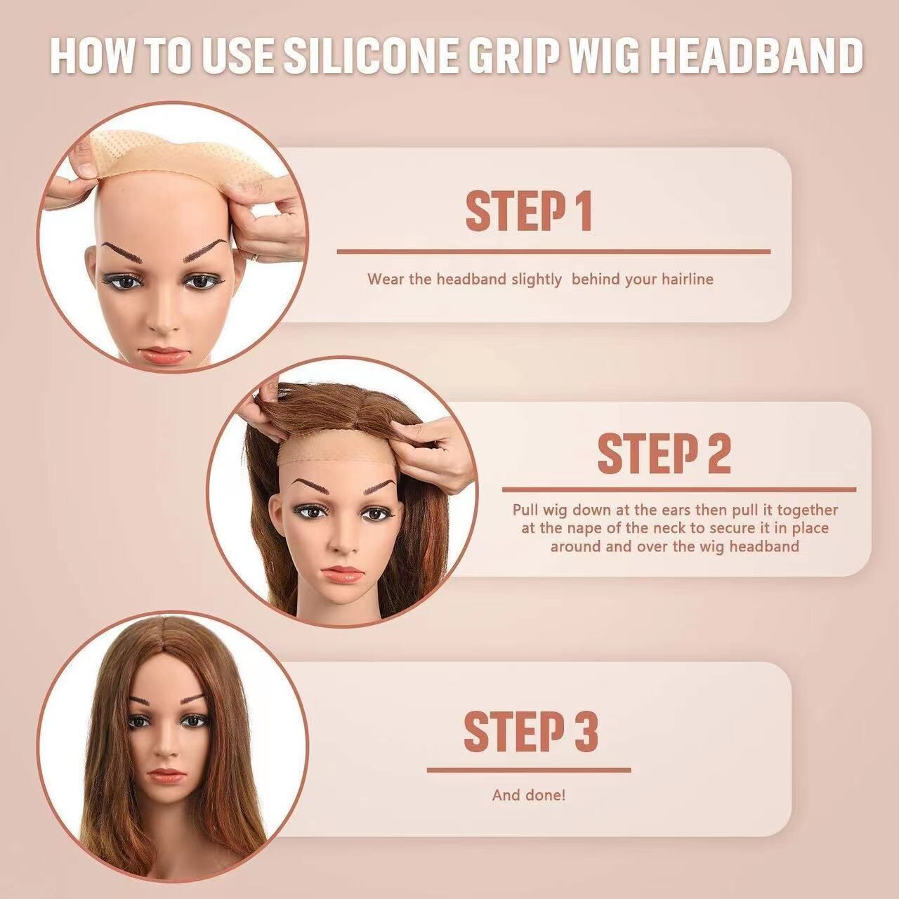 Silicone Wig Grip Band, Non Slip Wig Band Seamless Grip Strong Holder for Men Women Sports Yoga