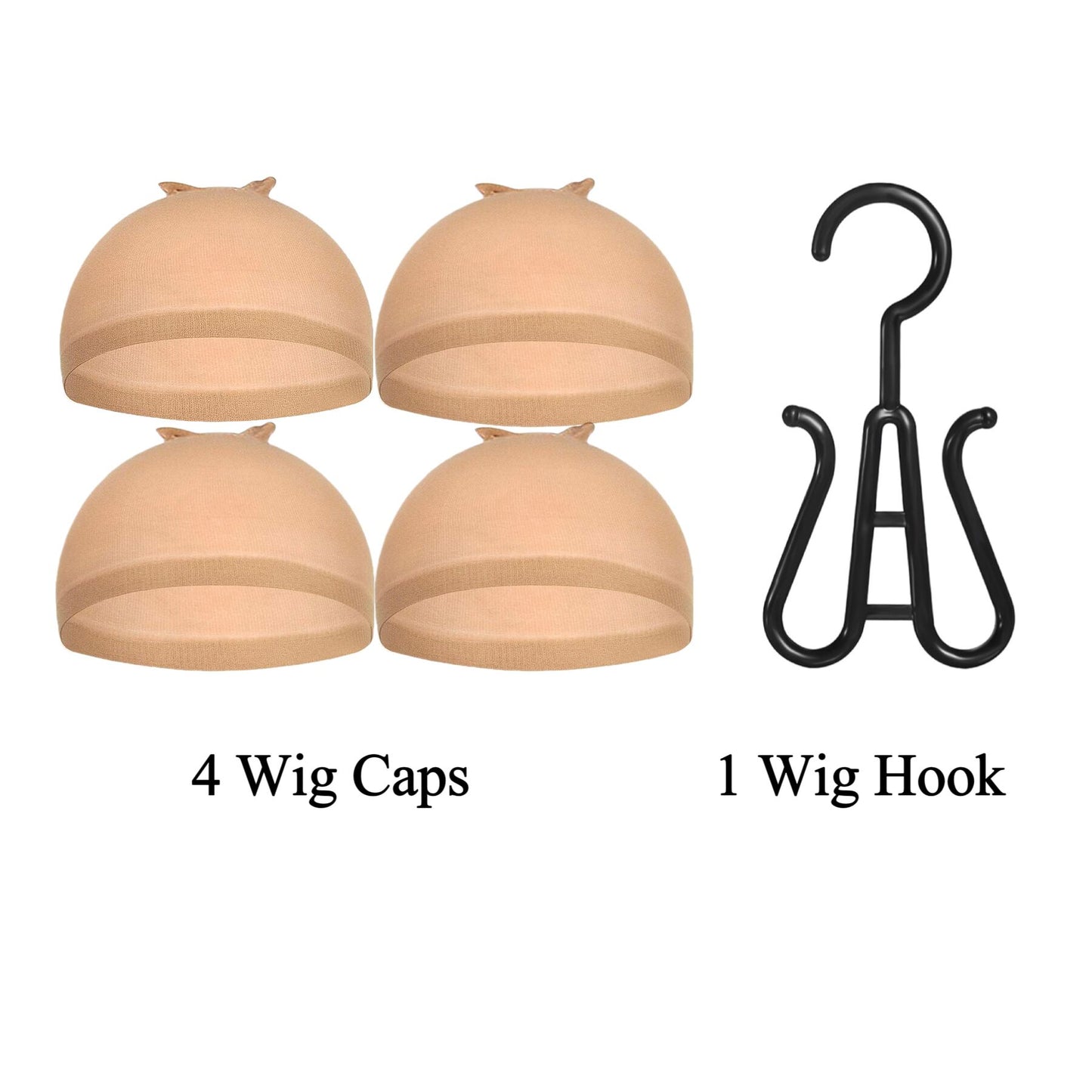 4 Pcs Stocking Wig Caps And 1 Pc Wig Hook Perfect For Professional Use