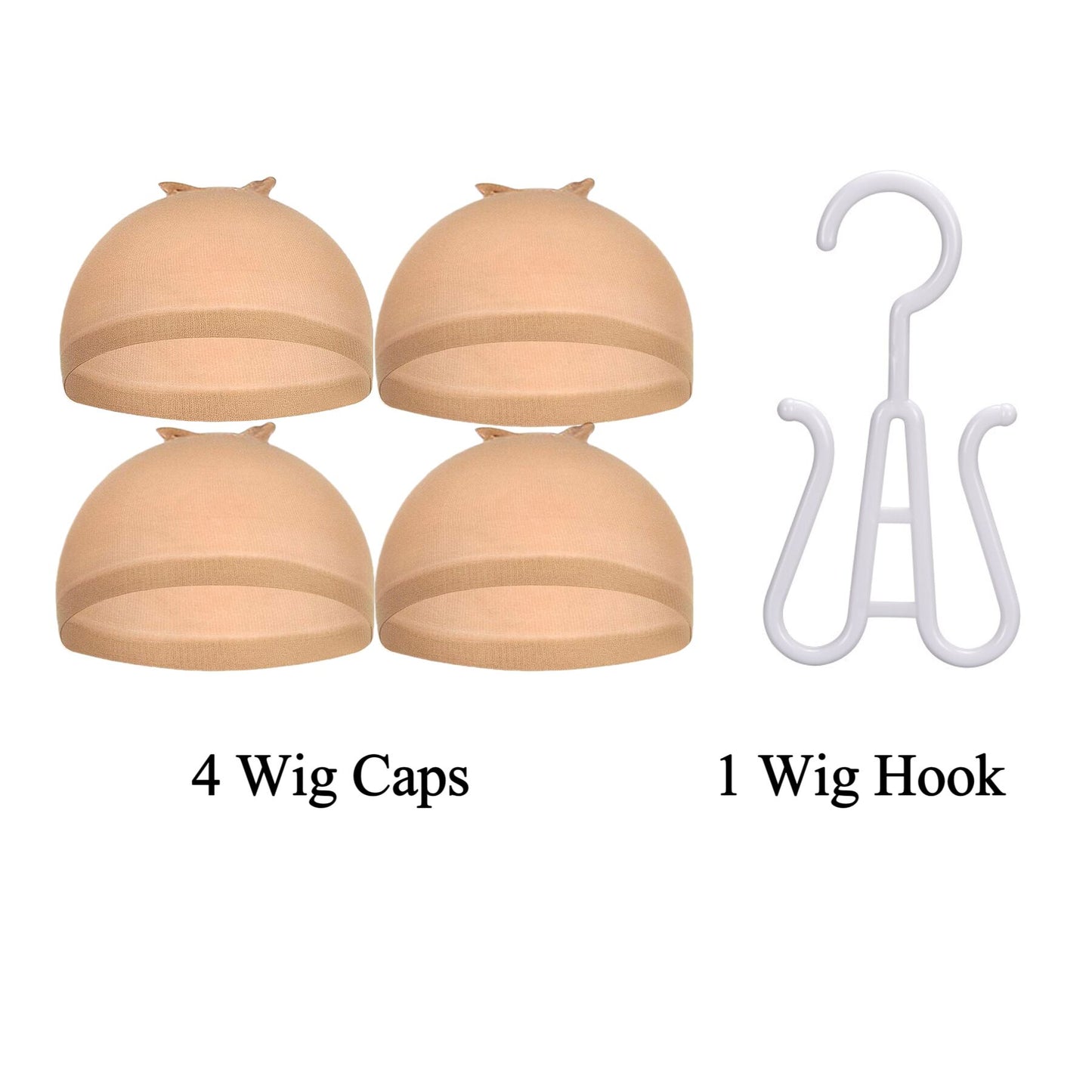 4 Pcs Stocking Wig Caps And 1 Pc Wig Hook Perfect For Professional Use