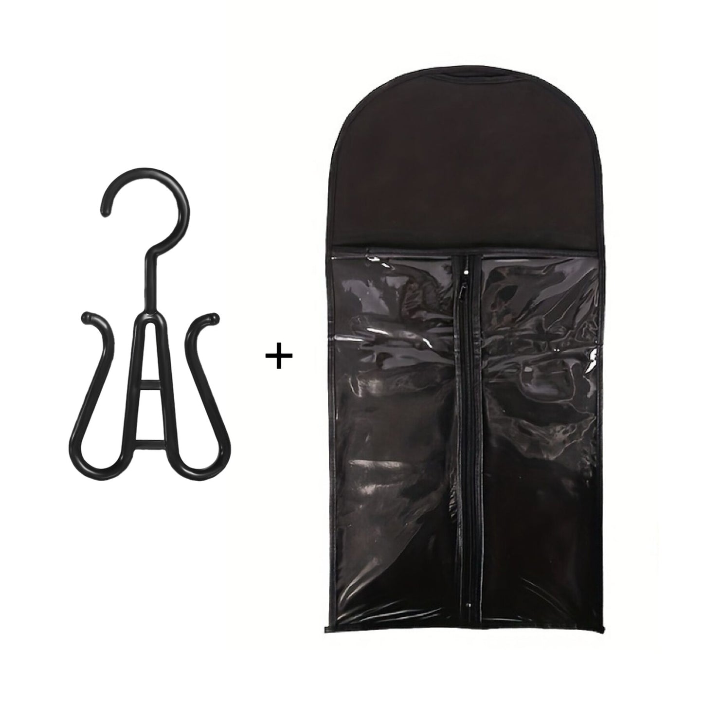 Wig Storage Bag and Hanger for Multiple Wigs Dust proof Easy Wig Organizer PVC Bag with Zipper