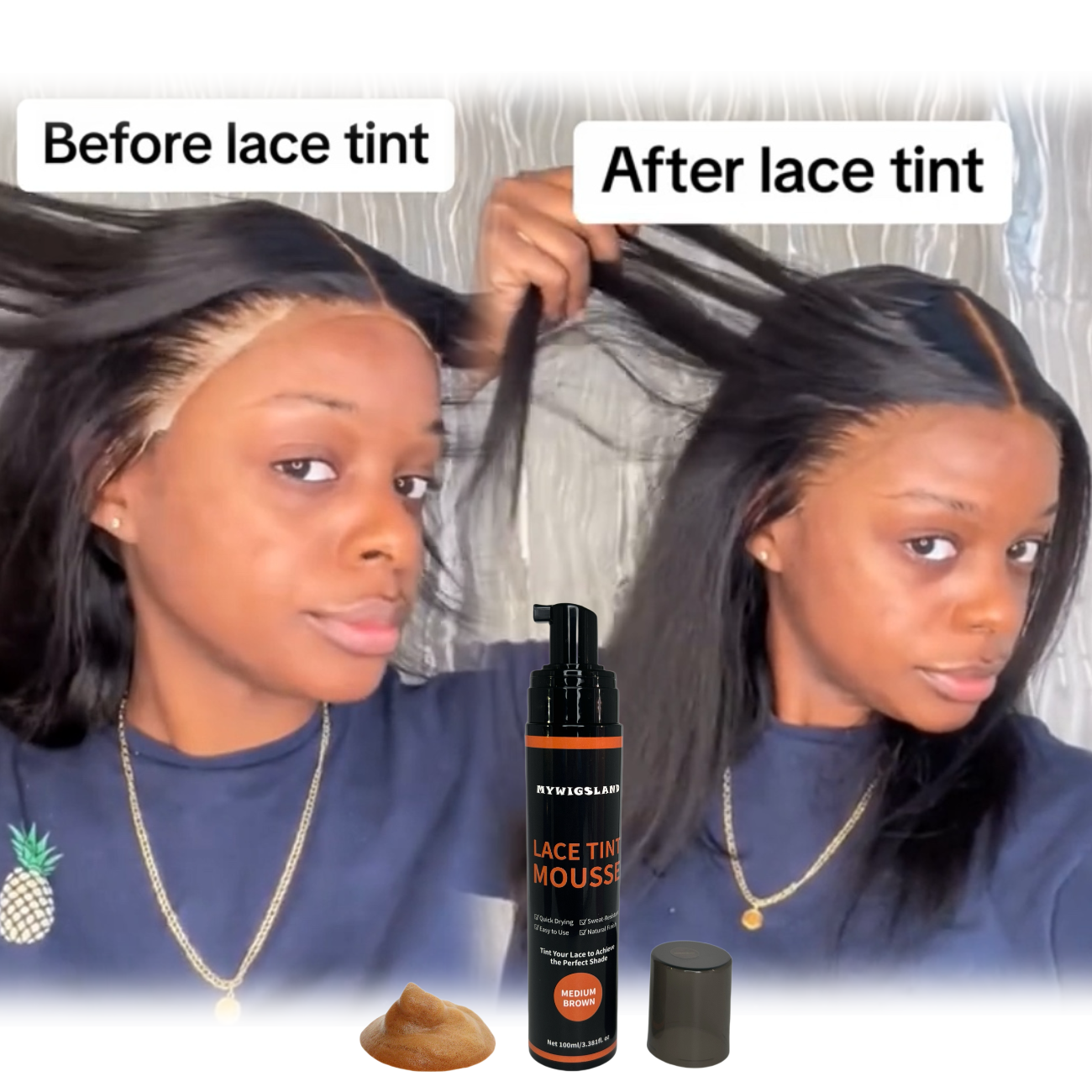 Lace Tint Mousse For Wig Install and Styling