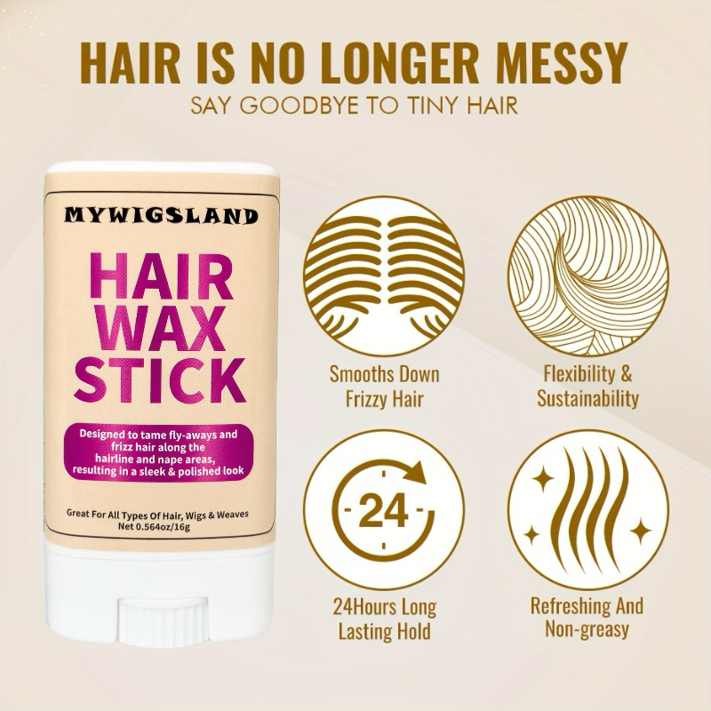 Wax Stick for Sleek Hair Long-Lasting Hair Styling Stick for Edges & Flyaways Non-greasy