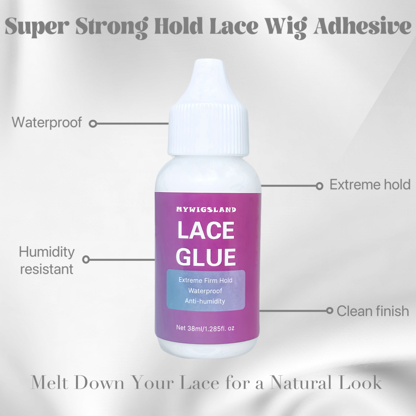 Strong Hold Waterproof Lace Glue For Wigs And Hair Replacement, Lace Adhesive For Secure Hair Bonding, Gule Romover