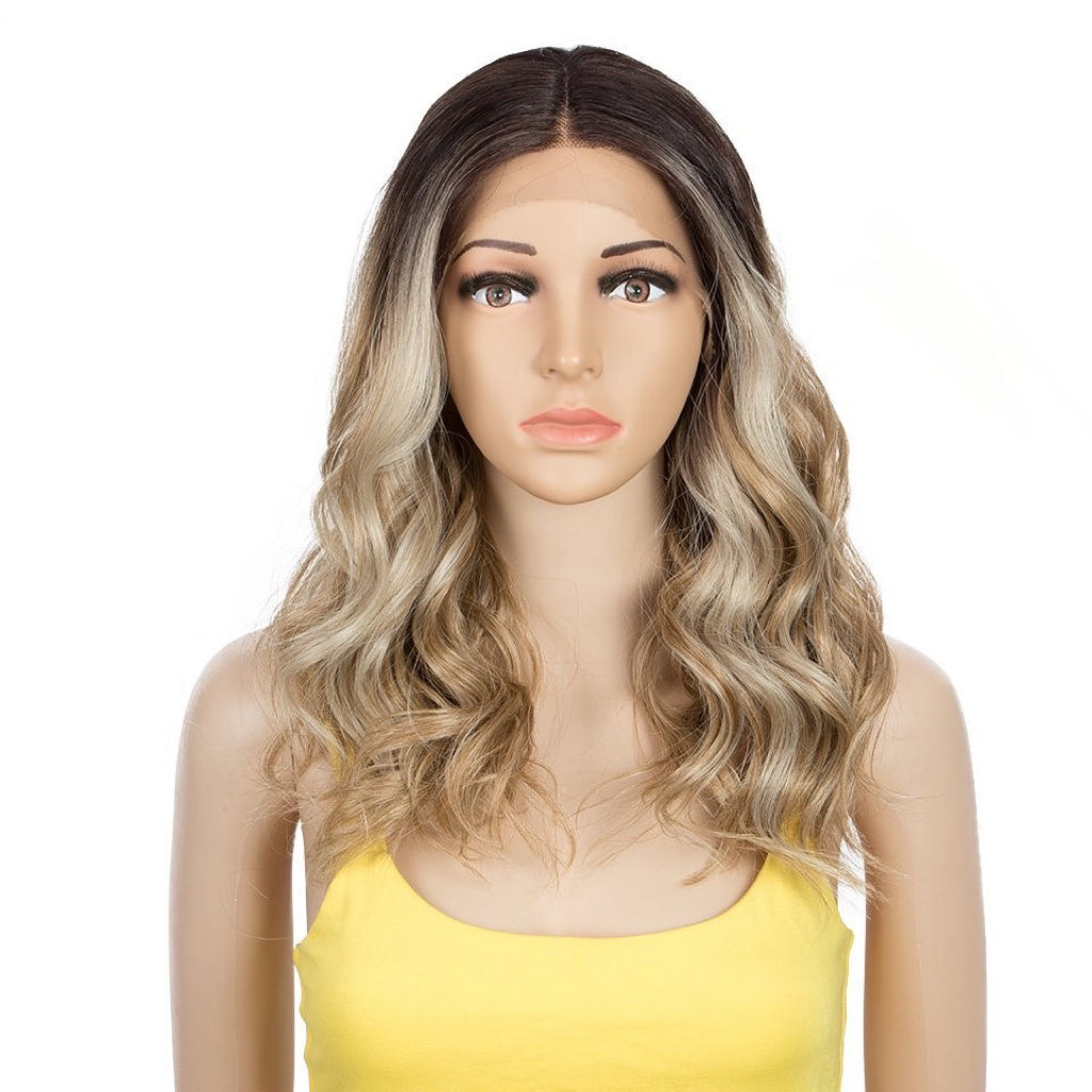 Balayage Wavy Bob Wig High Quality Synthetic T Part Lace Wig