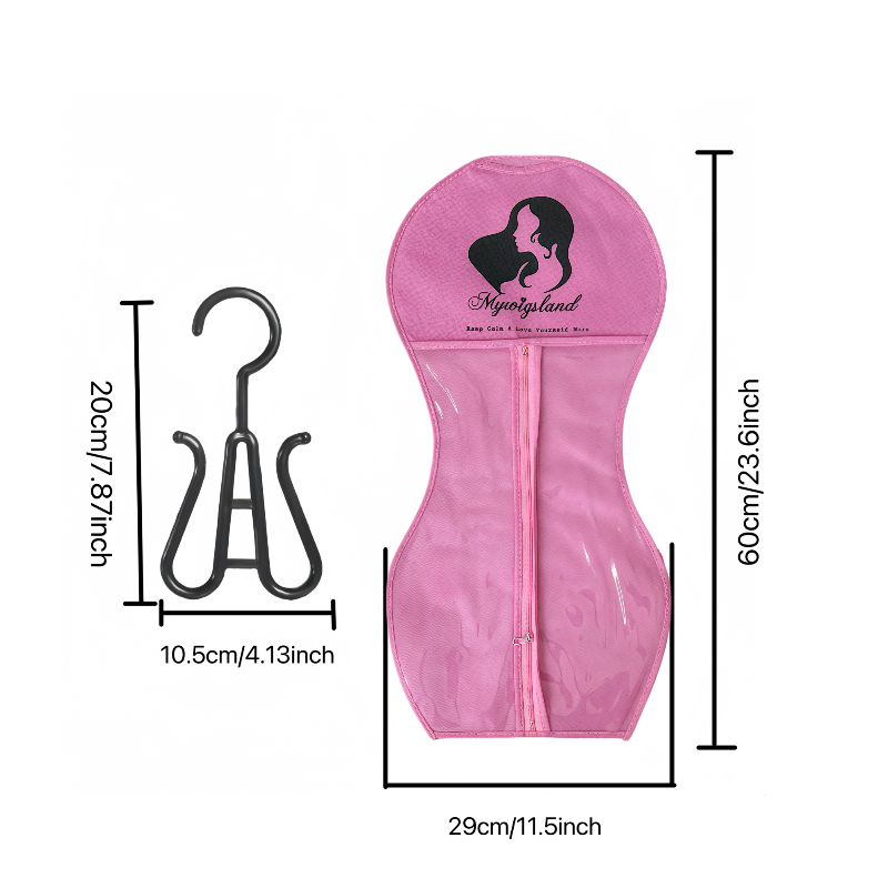 New Design Hourglass-Shaped Wig Storage Bag with Hanger