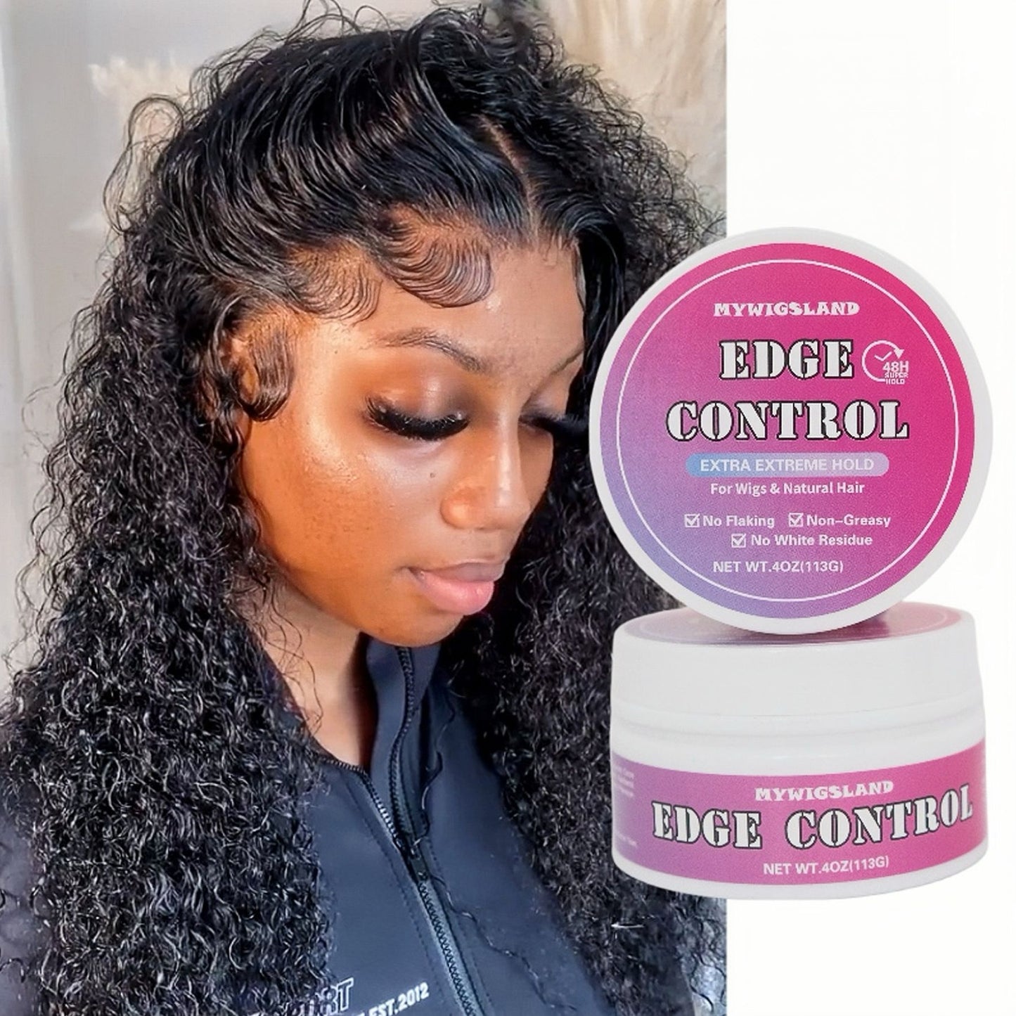 113g Extreme Firm Hold Edge Control for Baby Hair Styling Non-Greasy Smooth Hair Wax