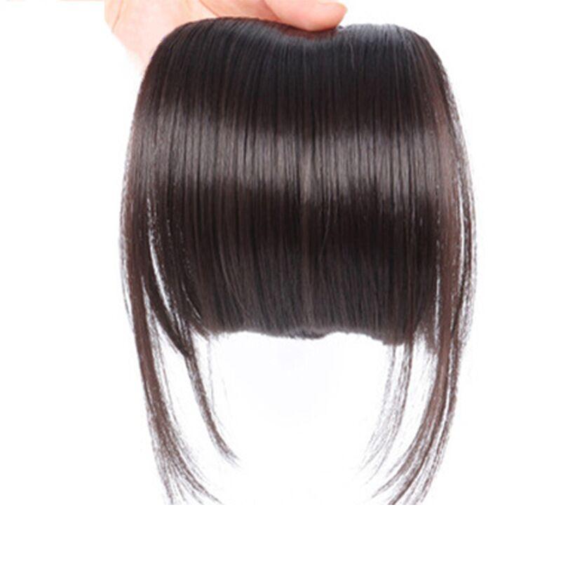 Clip in Fringe Hair Extension Synthetic Fringe with Temples Front Face Hair Piece for Women