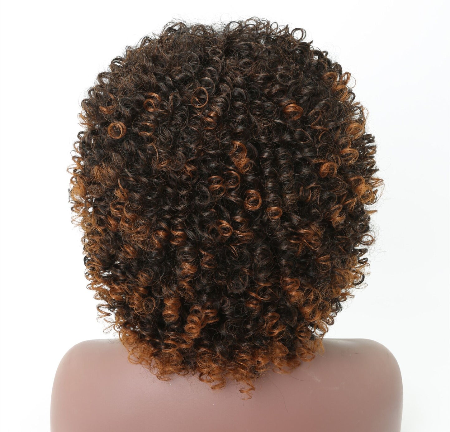 Mywigsland 14 Inch Glowing Queen Ombre Blonde Short Curly Synthetic Afro Wig